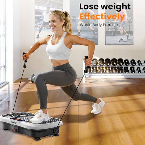 AXV Vibration Plate Fitness Platform Exercise Machine Vibrating Shaking Full Body Shaker Workout Vibrate Stand Shake Board Sport for Weight Loss Fat Burner for Gym Home Office