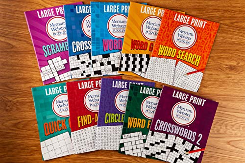 Large Print Merriam-Webster Puzzles 10 Booklet Set (Brain Games Large Print)