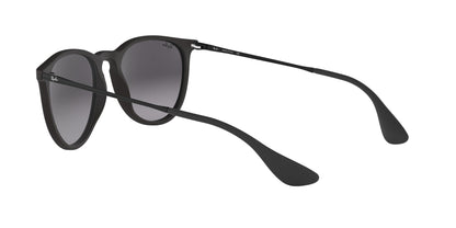Ray-Ban RB4171 Erika Round Sunglasses, Rubber Black/Light Grey Gradient Dark Grey, 54 mm