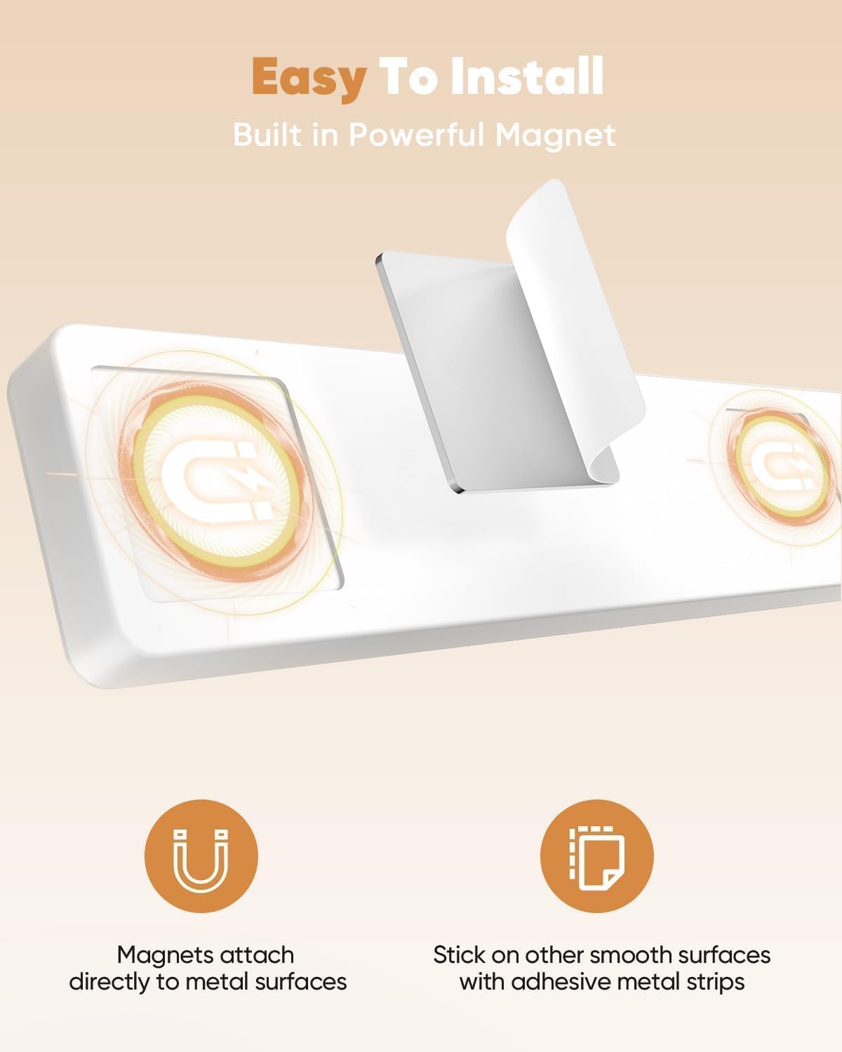 Under Cabinet Lighting,3 Color Temperatures Motion Sensor Light Indoor 2 Pack, USB Rechargeable Battery Operated Closet Lights, Wireless Dimmable LED Cabinet Lights, Under Counter Light for Kitchen