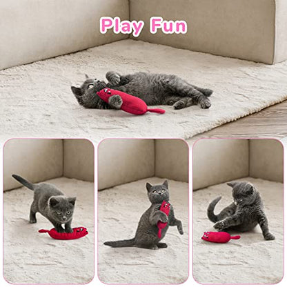 Legendog 5Pcs Bite Resistant Catnip Toy for Cats,Catnip Filled Cartoon Mice Cat Teething Chew Toy