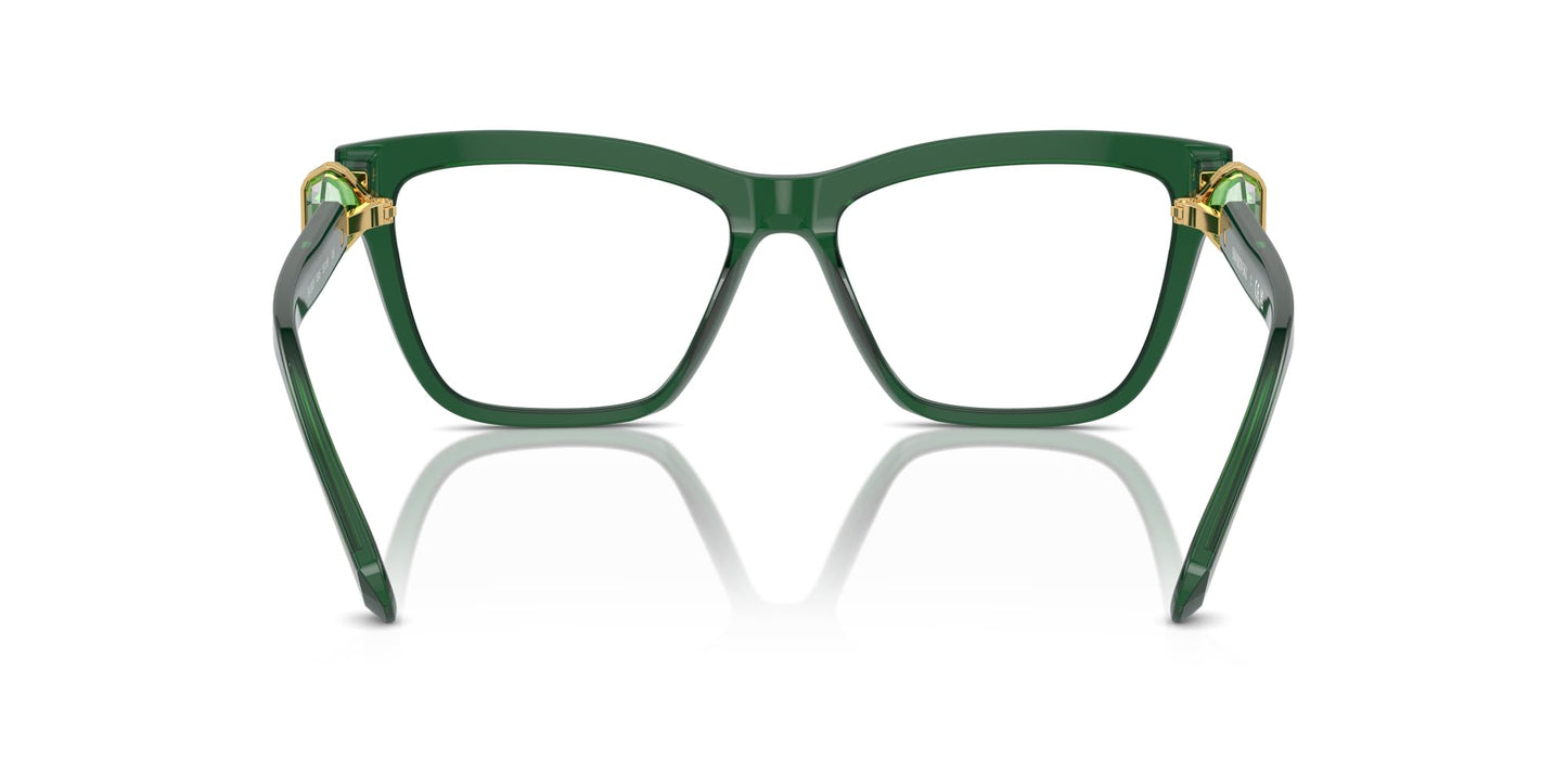 Swarovski SK2021 Prescription Eyewear Frames, Transparent Green/Demo Lens, 55 mm