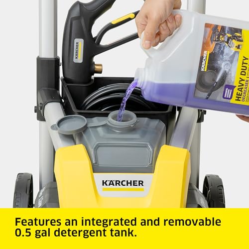 Electric Karcher Pressure Washer K1700, Max 2125 PSI, 3 Spray Nozzles, Detergent Tank, For Cars, Driveways, Siding, Patios, 1.46 max. GPM
