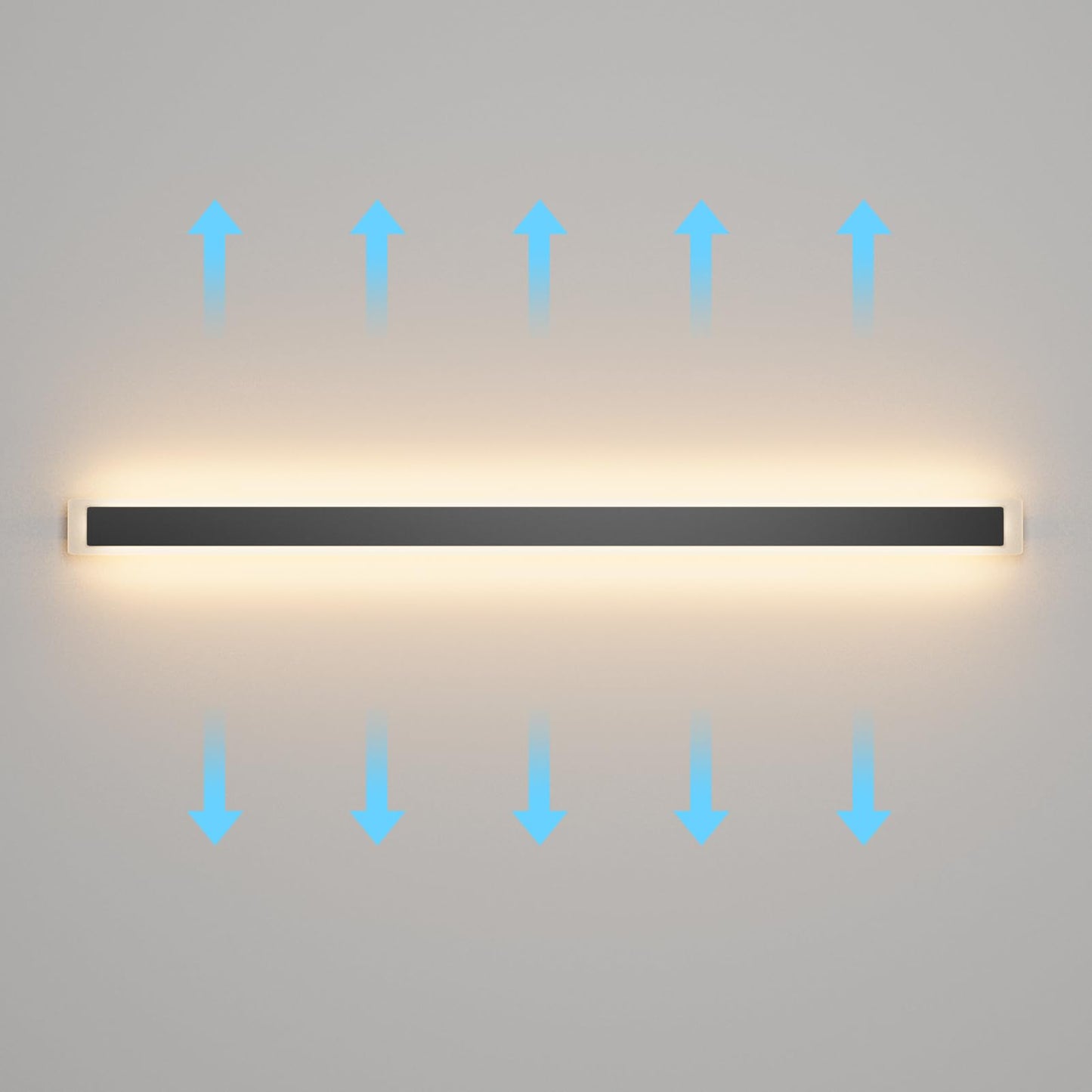 Aipsun 2 Packs Porch Wall Lights 56.3inch Long Strip Modern Outdoor Wall Light Fixture, Black Wall Mount Lighting Sconce Exterior Lights Wall Sconce 3000K for House Living Room Corridor