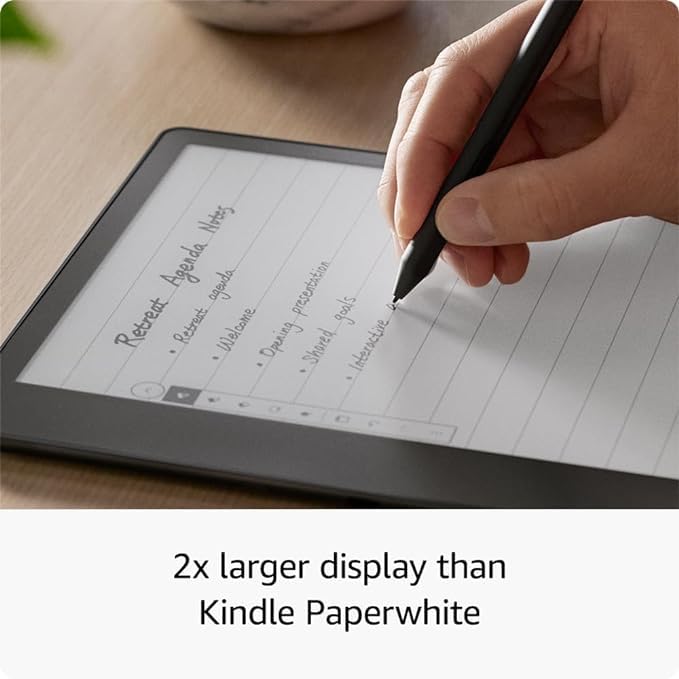 Kindle Scribe Essentials Bundle including Kindle Scribe (16 GB), Basic Pen, Leather Folio Cover with Magnetic Attach - Burgundy, and Power Adapter