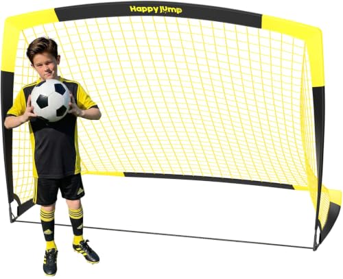 Happy Jump Portable Soccer Goal 7x5 & 5x3.6 FT, Large-Frame Training Net