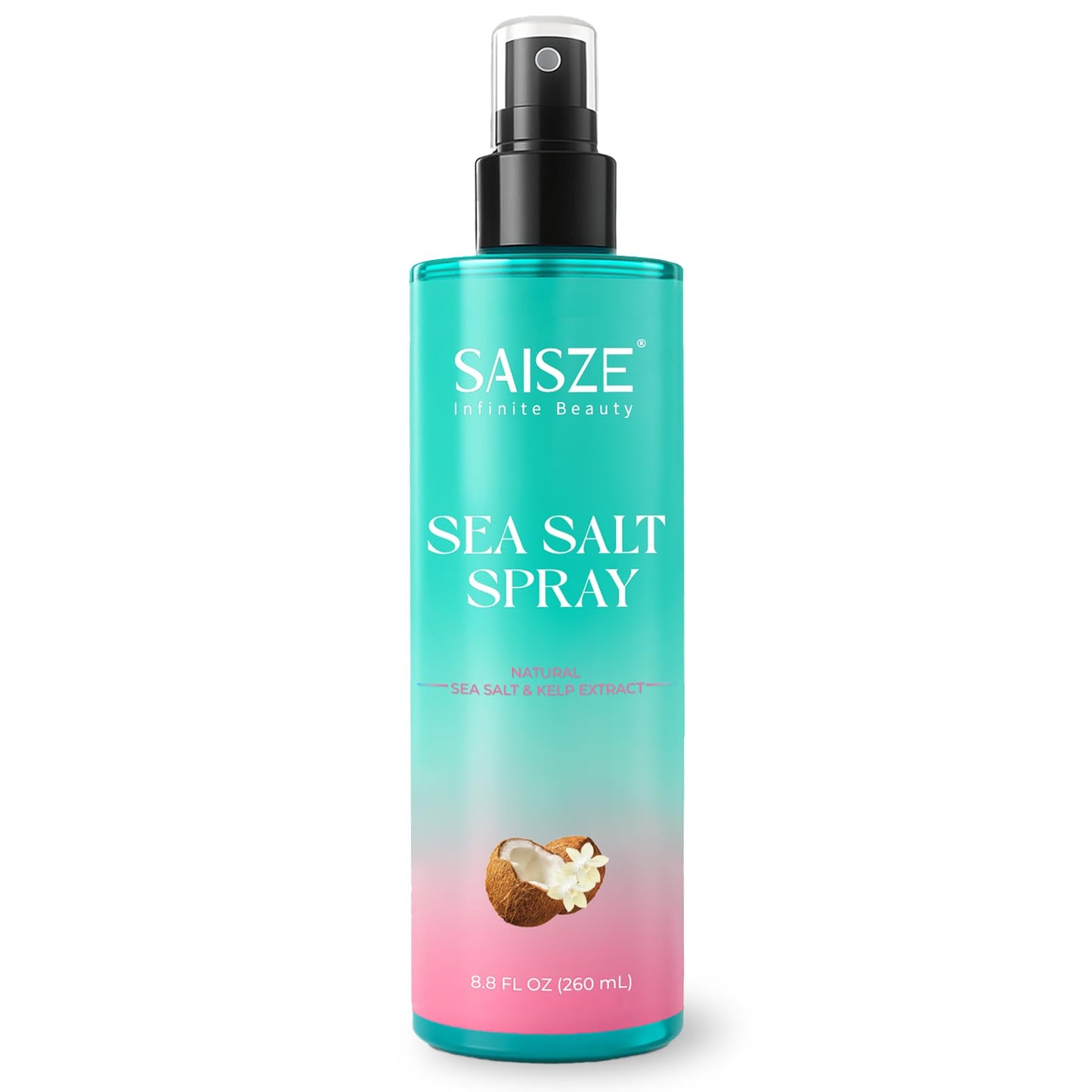 SAISZE Sea Salt Spray for Women and Men, Travel Essentials, Beach Vacation Essentials, Coconut Volumizing Salt Water Spray, Effortlessly Achieve Beach, Wavy and Curly Hair, 8.8 oz