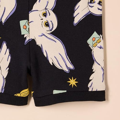 Amazon Essentials Harry Potter Unisex Kids' Snug-Fit Cotton Pajama Sleepwear Sets, Harry Potter Hedwig - Kids, 6-7 Years