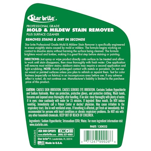 STAR BRITE Professional Grade Mold & Mildew Stain Remover - 32 OZ (120032)