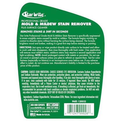 STAR BRITE Professional Grade Mold & Mildew Stain Remover - 32 OZ (120032)