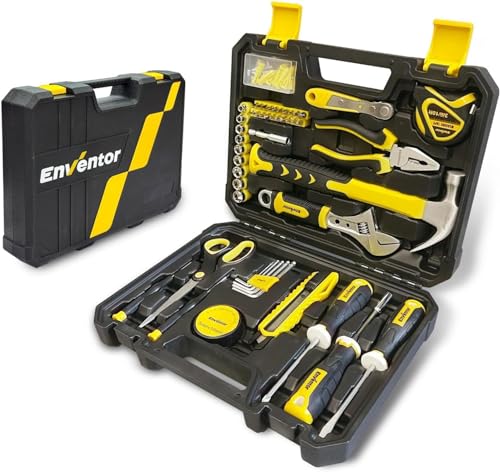 ENVENTOR Home Tool Kit, Basic Household Auto Repair Tool Set with Toolbox Storage Case, General Household Tool Kit for Men Women Home Maintenance, DIY Projects, 90 PCS General Hand Tools Kit