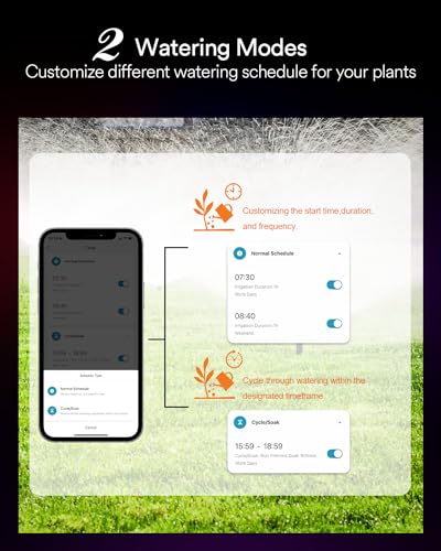 Lumary Smart Sprinkler Timer, WiFi Water Timer for Garden Hose, Brass Inlet Water Hose Timer, Manual/Automatic Irrigation Timer, App/Voice Control Work with Alexa (Gateway Included)