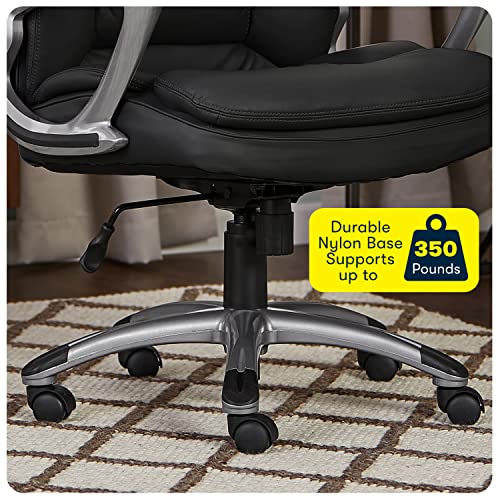Serta Fairbanks Big and Tall High Back Executive Office Ergonomic Gaming Computer Chair with Layered Body Pillows, Contoured Lumbar Zone, Black
