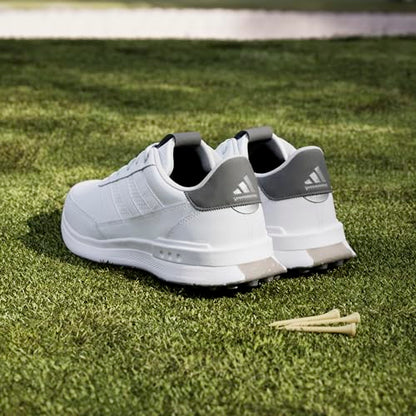 adidas Men's S2G Spikeless Leather 24 Golf Shoes, Footwear White/Charcoal, 8.5