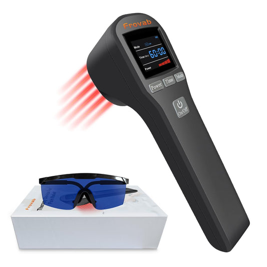 Frovab Red Light Therapy Device, 4x808nm+16x650nm Infrared Light Therapy for Pain, Hand Held Red Light Therapy Device at Home, Red Light Therapy Hand Held Wand for Muscle Body & Shoulder, Black