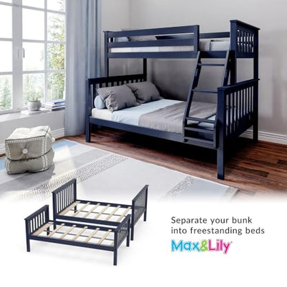 Max & Lily Classic Twin Over Full Bunk Bed, Blue