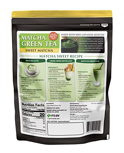 Ito En Matcha Green Tea, Sweet Powder, 17.5 Ounce (Pack of 1), Sweetened Green Tea Powder