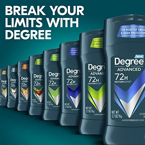 Degree Men Advanced Protection Antiperspirant Deodorant Cool Rush 4 count 72-Hour Sweat and Odor Protection Antiperspirant For Men With MotionSense Technology 2.7 oz