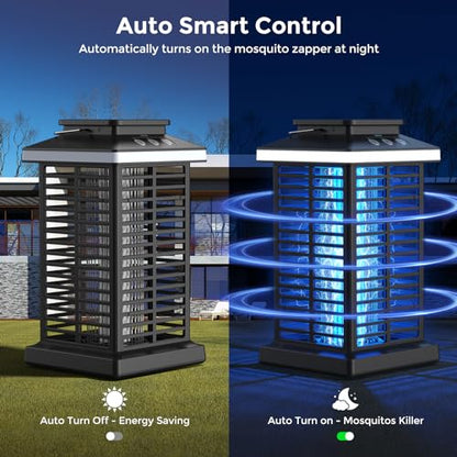 Bug Zapper Outdoor, Mosquito Zapper 2 in 1 Portable & Rechargeable Bug Zapper Outdoor with 4000mAh Battery & LED Night Light, 4000V Electric Fly Zapper for Outside,Patio,Backyard,Garden
