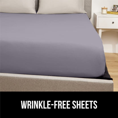 GORILLA GRIP Bed Sheet Straps, Adjustable Elastic Fasteners with Metal Clips, Keep in Place Fitted Bedding Holder, Easy Install Suspenders Mattress, Firm Tight Accessories, 4 Pack White