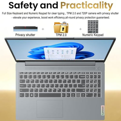 Lenovo Essential 15.6" FHD Everyday Laptop, Intel Processor, 128GB Storage