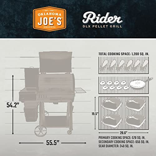 Oklahoma Joe's Rider 1200 DLX Pellet Grill & Smoker - 22202150