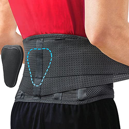Sparthos Back Brace for Women & Men, Sciatica, Lower Back Pain - Black-L