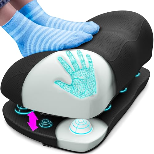 Everlasting Comfort Adjustable Cloud Foot Rest for Under Desk at Work with Pressure Point Nodes - Comfortable Memory Foam Office Foot Stool & Desk Pillow, Gaming & Home Accessories