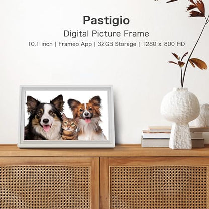 Digital Picture Frame WiFi, 10.1 Inch Frameo Digital Photo Frame, 32GB Memory, 1280*800 HD Touch Screen, Auto-Rotate, Share Pictures Videos Instantly, Wedding, Birthday Gifts for Women, Mom, Dad Gifts