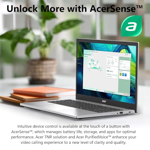 Acer Aspire Go 15 AI Ready Laptop | 15.6" FHD (1920 x 1080) IPS Display | Intel Core 3 Processor N355 | Intel Graphics | 8GB DDR5 | 128GB UFS | Wi-Fi 6 | Windows 11 Home in S Mode | AG15-32P-39R2