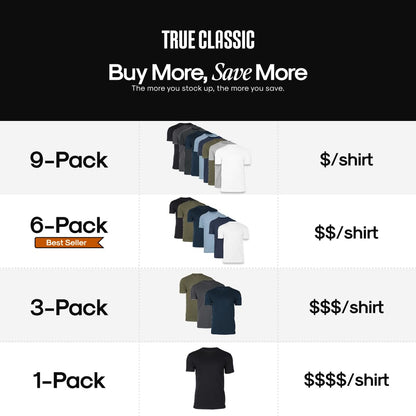 True Classic Mens T-Shirts - Short Sleeve Crew Neck Plain Novelty T Shirt for Men, Pack of 3, Variety, L