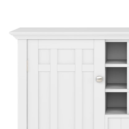 SIMPLIHOME Bedford Buffet - 54 inch Wide Solid Wood 3-Door Sideboard Buffet with Wine Rack in White, Transitional Cabinet for Dining Room or Kitchen with Adjustable Shelves