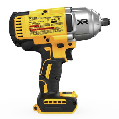 DEWALT 20V MAX Cordless Impact Wrench, 1/2 Impact Gun, High Torque with Hog Ring Anvil, Tool Only (DCF900B)