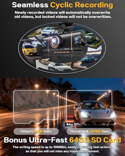 XYGCACO 4 Channel 360° Dash Cam Front and Rear, 4K+1080P*3 FHD Car Camera