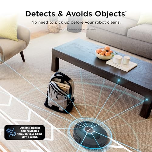 Shark AV2501S AI Ultra Robot Vacuum, with Matrix Clean, Home Mapping, 30-Day Capacity HEPA Bagless Self Empty Base, Perfect for Pet Hair, Wifi, Dark Grey