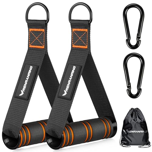 RENRANRING Gym Exercise Handles, Replacement Handle Attachments for Cable Machine Pulleys, Resistance Band and Strength Trainer, Pull Down Workout Accessories, Home Gym Add On Equipment