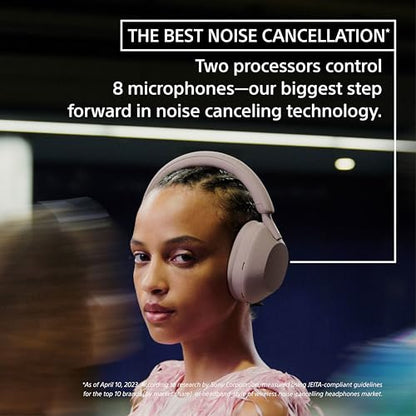 Sony WH-1000XM5 The Best Wireless Noise Canceling Headphones, Made Of Soft Fit Synthetic Leather, Integrated Processor V1, With 4 Beamforming Microphones, Up To 30-Hour Battery Life, Black