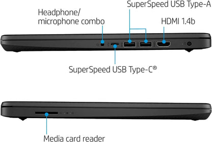 HP 14 Ultrabook • Intel 4-Core CPU • Back to School Limited Edition with Microsoft 365 • 32GB RAM • 1.6TB Storage (128GB OnBoard withHP 512GB P500 Portable SSD + 1TB OneDrive) • Win 11 Pro • Black