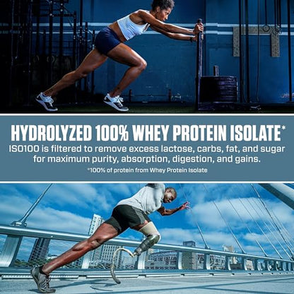 Dymatize ISO100 Hydrolyzed Protein Powder, 100% Whey Isolate Protein, 25g of Protein, 5.5g BCAAs, Gluten Free, Fast Absorbing, Easy Digesting, Cookies and Cream, 5 Pound