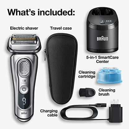 Braun Series 9 9370cc Rechargeable Wet & Dry Men's Electric Shaver with Clean & Charge Station