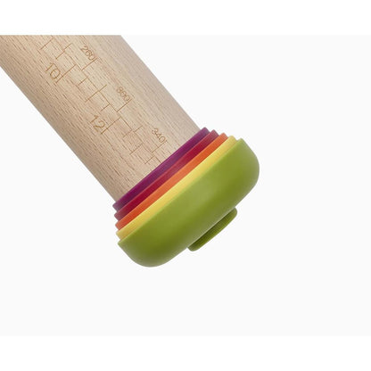 Joseph Joseph PrecisionPin Baking Adjustable Rolling Pin - Consistent and Even Dough Thickness for Perfect Baking Results, Multicolor