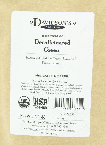 Davidson's Tea Bulk, Decaf Green, 16-Ounce Bag