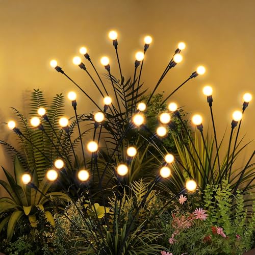 PATIOPIA Solar Garden Lights, 2Pack 20LED Swaying Solar Lights Outdoor