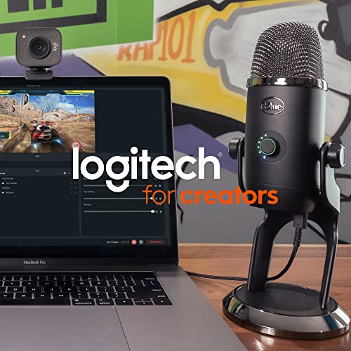 Logitech for Creators Blue Yeti USB Microphone for Gaming, Streaming, Podcast, YouTube, Discord, PC, Studio Sound, Plug & Play-Blackout