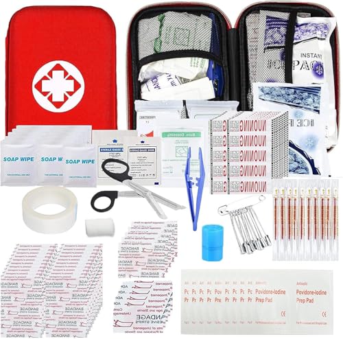 First Aid Kit 277PCS Car Home Camping Essentials Red Emergency Kit YIDERBO