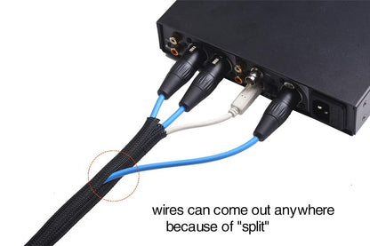 Alex Tech 25ft - 1/2 inch Cord Protector Wire Loom Tubing Cable Sleeve Split Sleeving For USB Cable Power Cord Audio Video Cable – Protect Cat From Chewing Cords - Black
