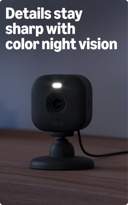 Blink Mini 2K+ (newest model) – Plug-in Home & Pet Security Camera with 2K video resolution, color night vision, enhanced audio, motion detection – 2 cameras (Black)