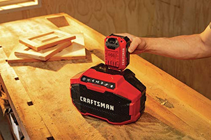 CRAFTSMAN V20 Wireless Portable Bluetooth Speaker, Tool Only (CMCR001B), Red