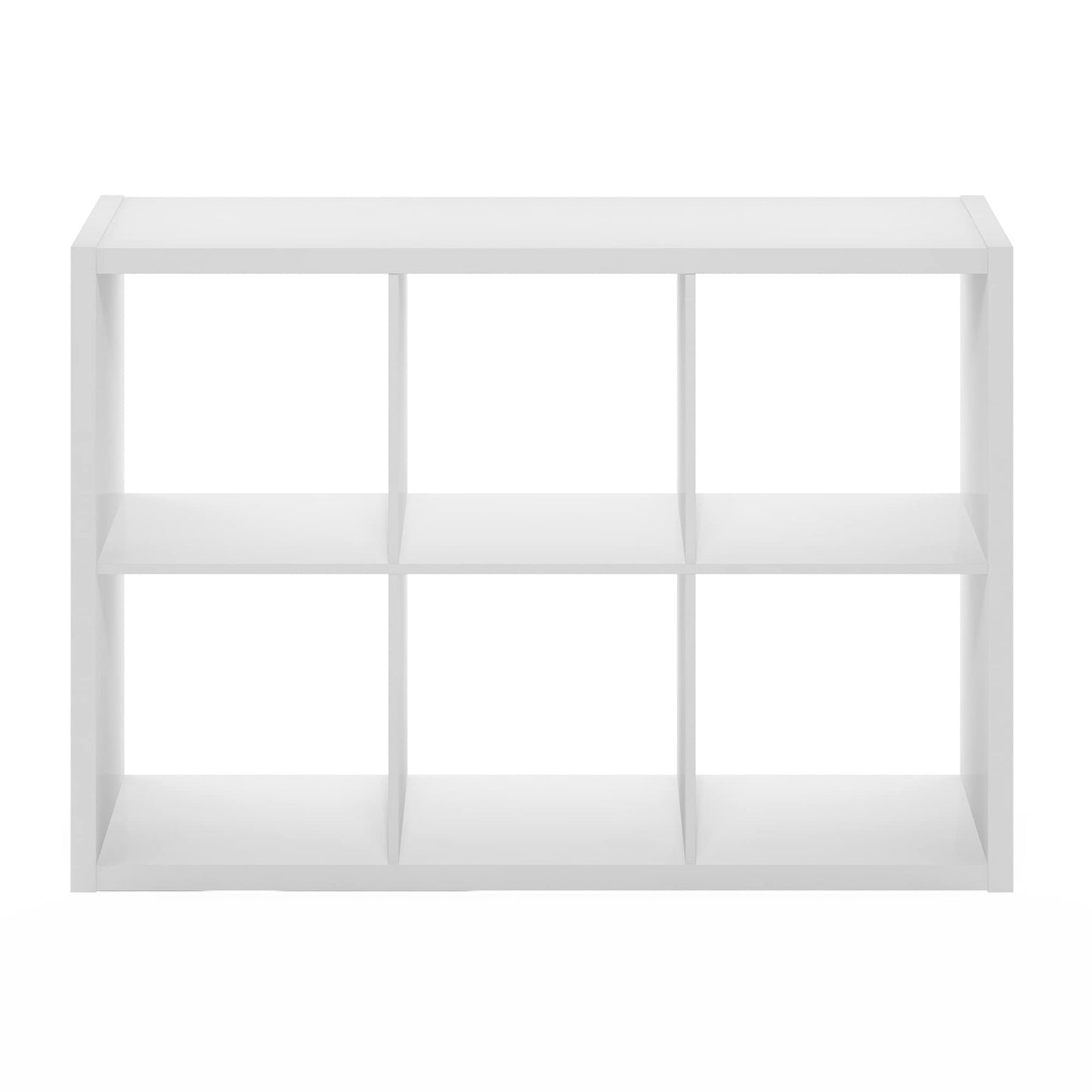 Furinno Cubicle Open Back Decorative Cube Storage Organizer, 6-Cube, White