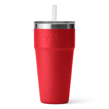 YETI Rambler 26 oz Straw Cup, Vacuum Insulated, Stainless Steel with Straw Lid, Rescue Red